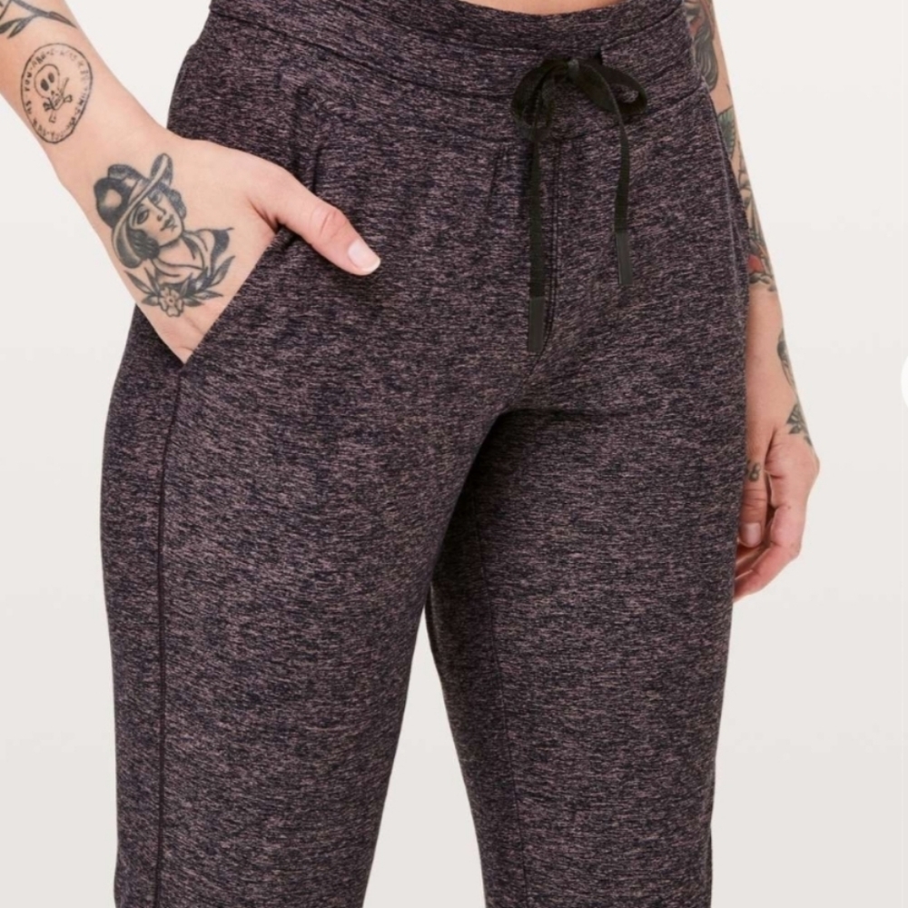 Lululemon Joggers Size 4 Ready To Ruru Heathered Spanish Rose Black Soft